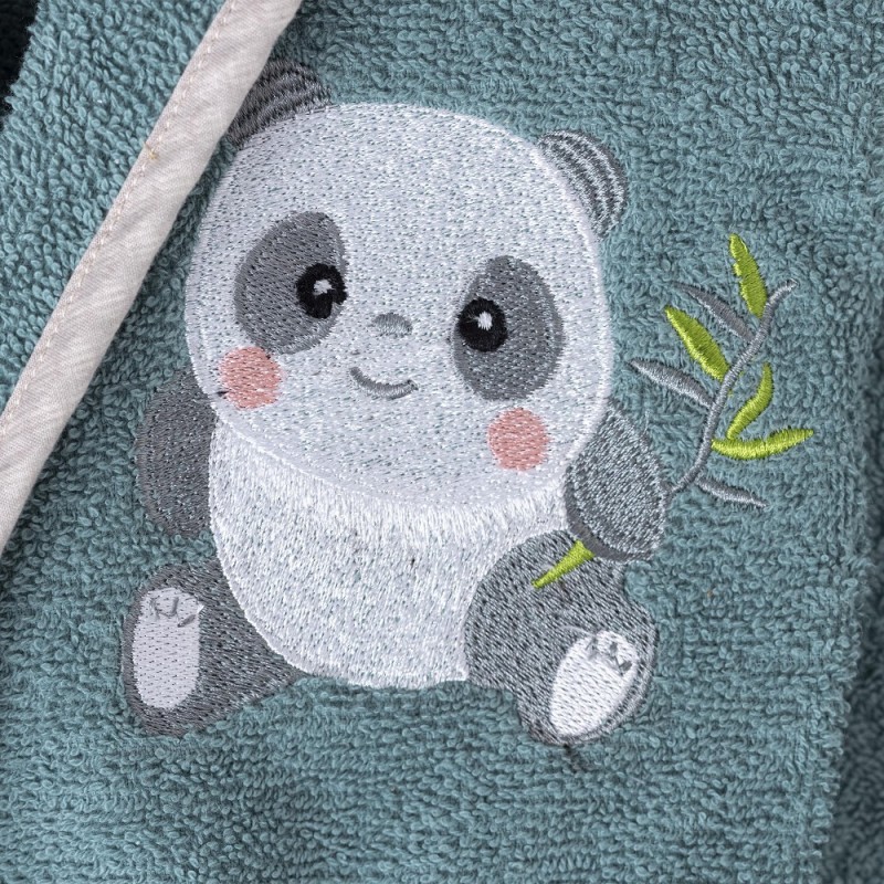 Albornoz Infantil Panda Turquesa