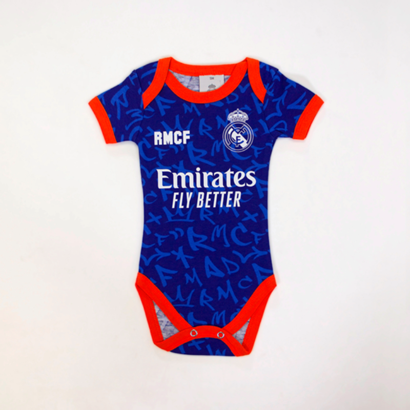 Body real Madrid bebé personalizado: Campeones 34 Liga diseño-5 en algodón