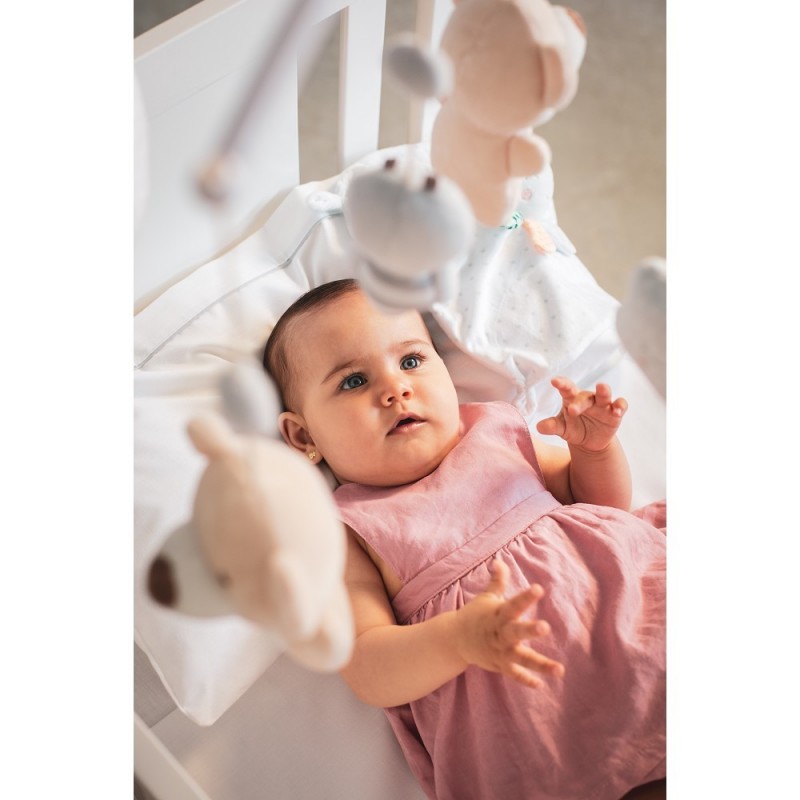 Sábanas carrito de bebé modelo New Sleeping Blanco y rosa - Interbaby