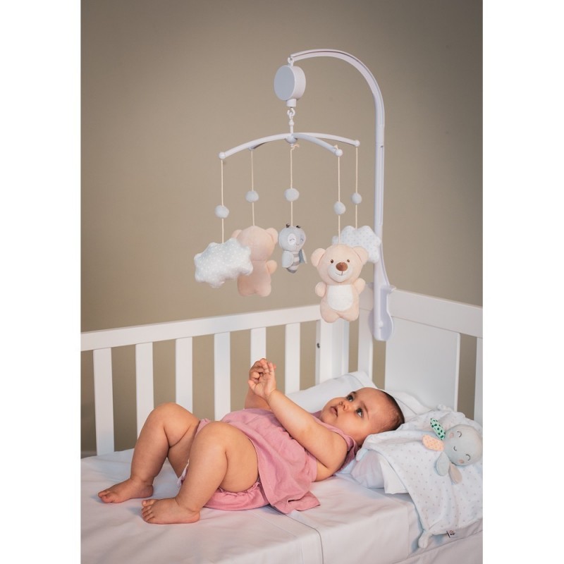 Sábanas carrito de bebé modelo New Sleeping Blanco y rosa - Interbaby