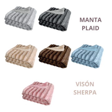 Manta Plaid Visón Sherpa