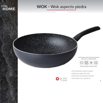 Wok Aspecto Piedra 28cm y 30cm