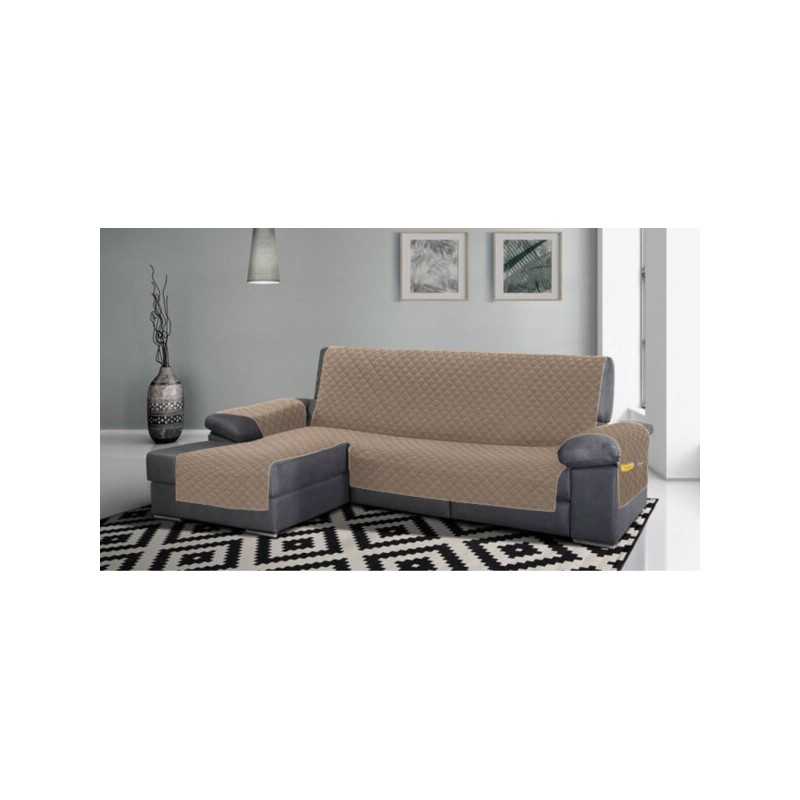 Cubre sofá chaise longue con bolsillos – home'secret