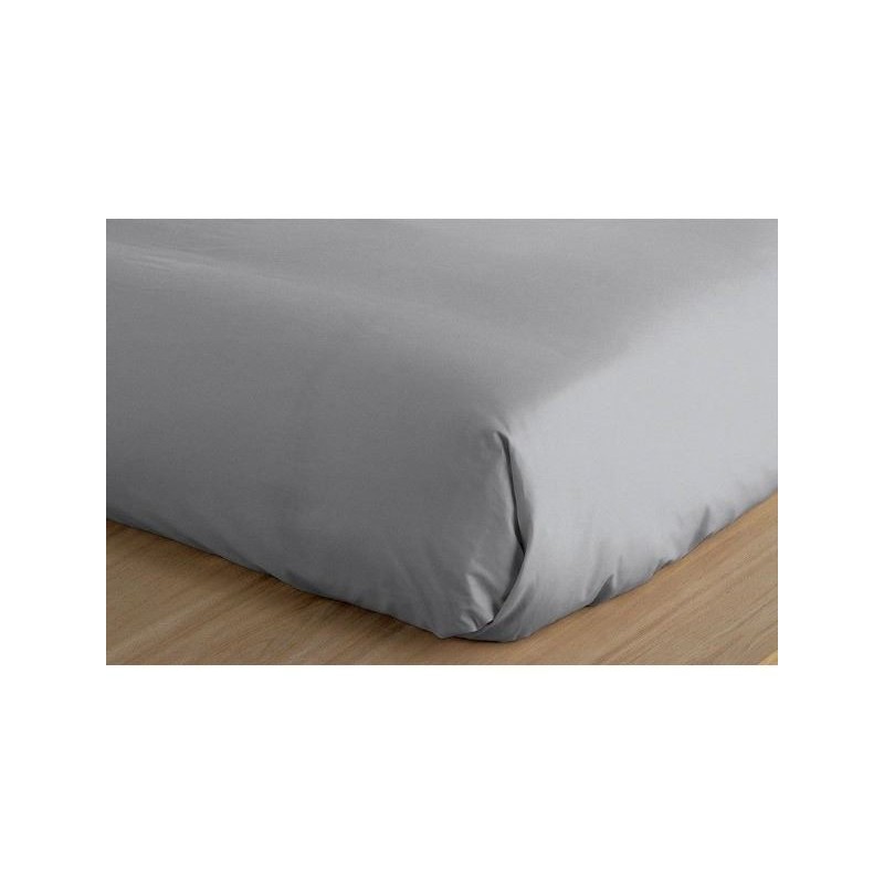 Sábana bajera ajustable lisa Negro cama 150 cm - 150x190/200 cm