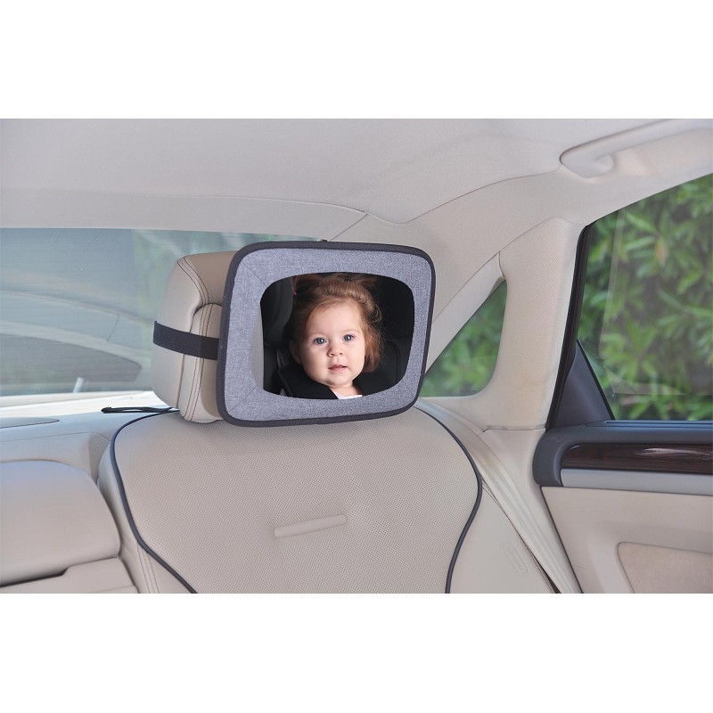 Espejo de asiento trasero para bebé, espejo retrovisor para asiento de  automóvil con correas ajustables y función de inclinación, visión clara del